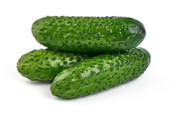 Cucumbers, isolated on white background. High resolution image.