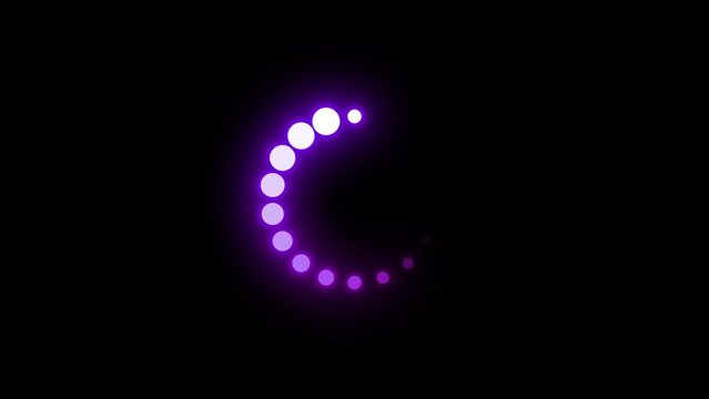 4K simple purple loading animation of progressing. Purple neon load 4K animation