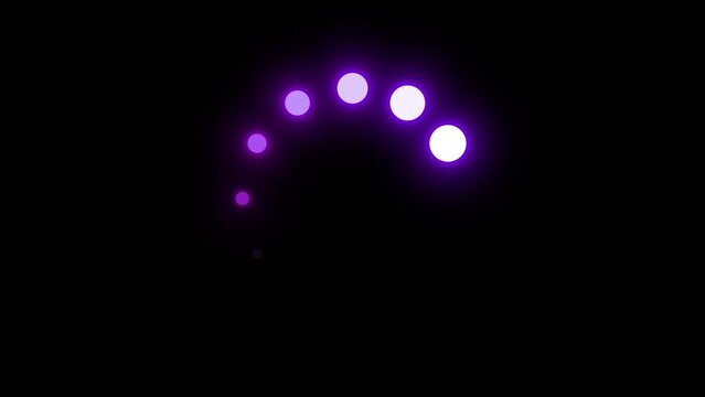 4K simple purple loading animation of progressing. Purple neon load 4K animation