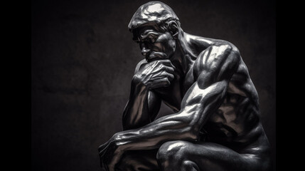 Thinker man concept close up Generated AI