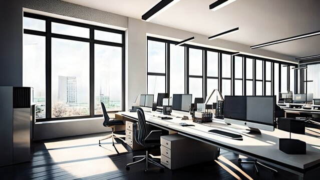Modern office in a high-rise building 