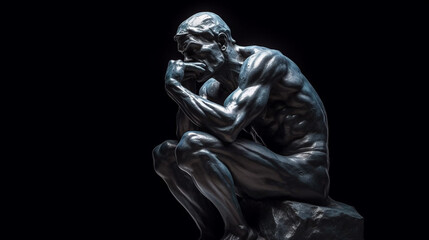 Obraz premium Thinker man concept close up Generated AI