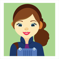 Cute doll avatar Artline illustration-vector artwork