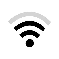 Wifi signal strength icon isolate on transparent background.