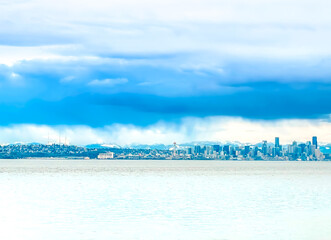 Views of the Seattle downtown as seen from Seattle's Pier 54. There are 9 historic piers along the...