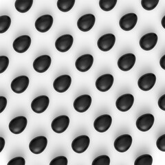 Pattern from farm raw organic black chicken eggs, abstract background