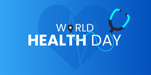 World Health day 2023 . World health day concept text design with doctor stethoscope.