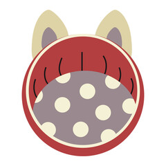 A place to sleep, a house for animals, with the ears of cats, dogs.