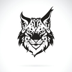 Fototapeta na wymiar Vector of a lynx head design on black background. Wild Animals.