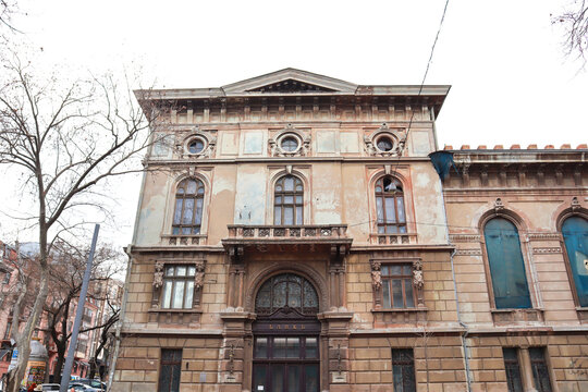 Bank building in the Greek Street in Odessa, Ukraine