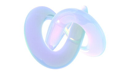 Holographic knot vrages on a transparent background intro 3d render - 588025540