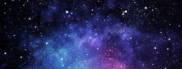 Cosmic illustration. Beautiful colorful space background. Watercolor Cosmos