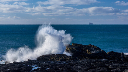 Dramatic view of the icelandic shore