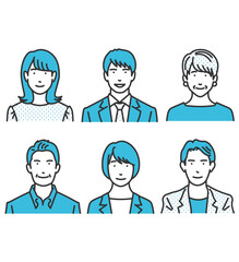 男女アイコン上半身イラスト