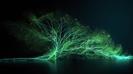 growing energetic lines, left side growth version suitable for all Generated AI