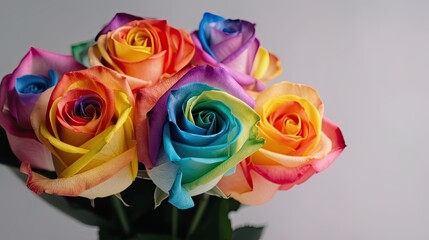 Obraz na płótnie Canvas A Rainbow Bouquet of Love: Celebrating LGBT Weddings & Freedom to Marry Day: Generative AI