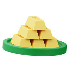 Icon Gold Bars 3D Illustration