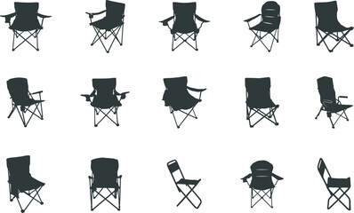 Camping chair silhouette, Camping chair SVG, Camping chair vector