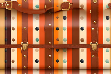 Pattern of parts of a leather striped suitcase, illustration, Generative AI