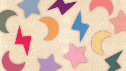 Cute shapes fabric textured background