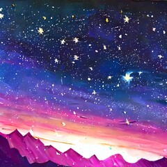 Sparkling Night - Starry Night Sky Painting