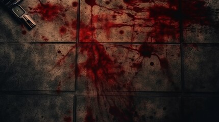 Bloody crime scene, background, generative AI