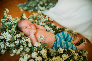 baby in a wreath