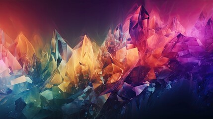 Obraz na płótnie Canvas A Dreamy Fantasy of Many-Coloured Iridescent Crystalline Light on an Abstract Rainbow Background, with Copy Space. Generative AI