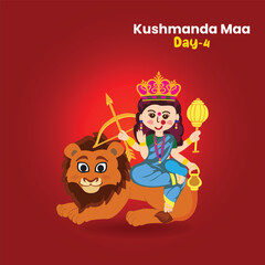 Happy Navratri - Goddess Durga - Fourth Form- Maa Kushmanda