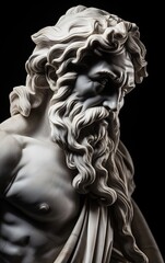 Obraz na płótnie Canvas Un portrait d'une sculpture en marbre de l'homme grec stoïque.