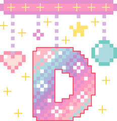 Cute Letter Pixel Art