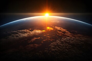 sunrise over the earth - view from space create with ia