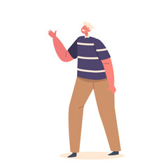 Happy Boy Fun and Rejoice Isolated on White Background. Preteen Child Playing, Waving Hands, Laughing