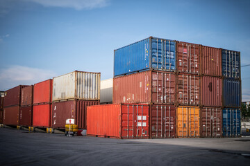 Containers at containers yard.
