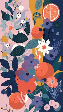 Fleurs, fruits et plantes couleurs abstraites © Lux Stock