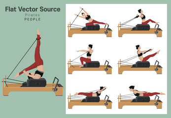 A source of exercise for women who enjoy indoor exercise as a hobby with Pilates equipment