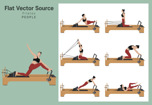 A source of exercise for women who enjoy indoor exercise as a hobby with Pilates equipment