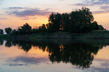 Obraz na płótnie Canvas The Great Russian Volga River and its banks.
