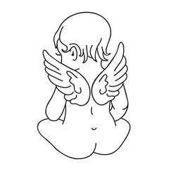 Baby Angel. Baby loss memorial. Vector illustration.