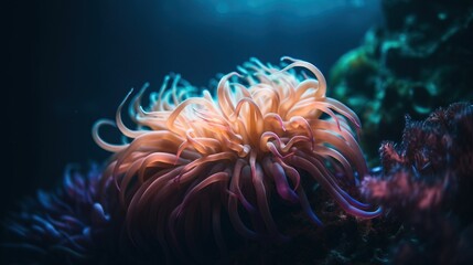 Fototapeta na wymiar an anemone in a sea anemone tank. generative ai