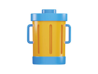 Trash can trash bin icon 3d rendering vector illustration