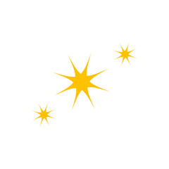 Gold Sparkle Star Vector Icon Illustration