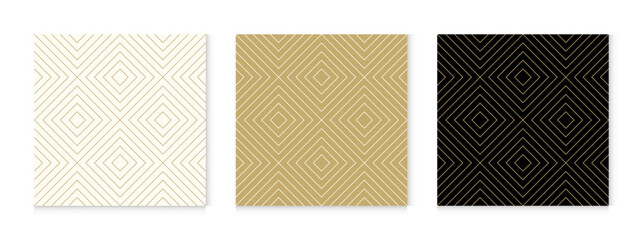 Luxury gold background pattern seamless geometric line square diagonal abstract design vector.