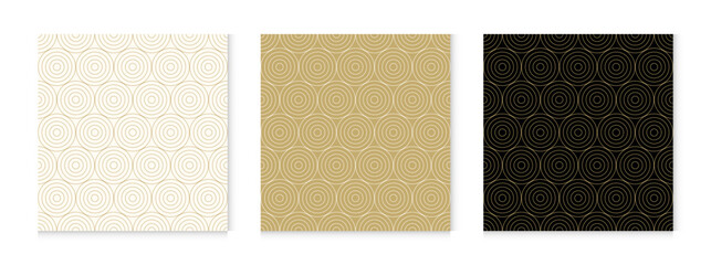 Luxury gold background pattern seamless geometric line circle abstract design vector.