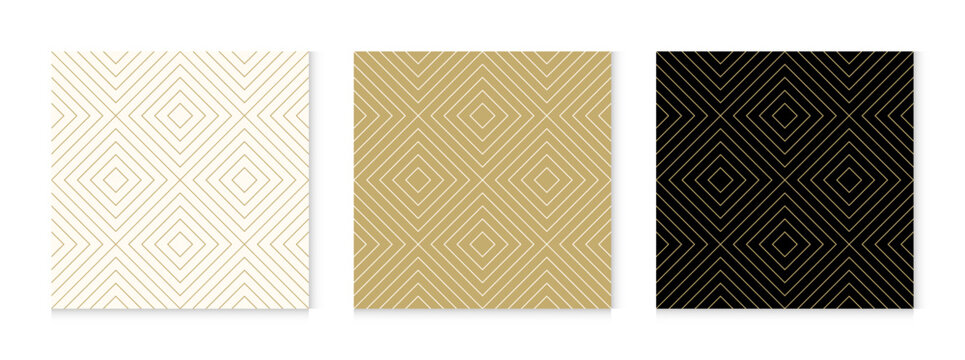 Luxury gold background pattern seamless geometric line square diagonal abstract design vector.