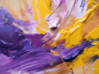 Abstract purple and yellow paint background. Acrylic texture background, Generative AI