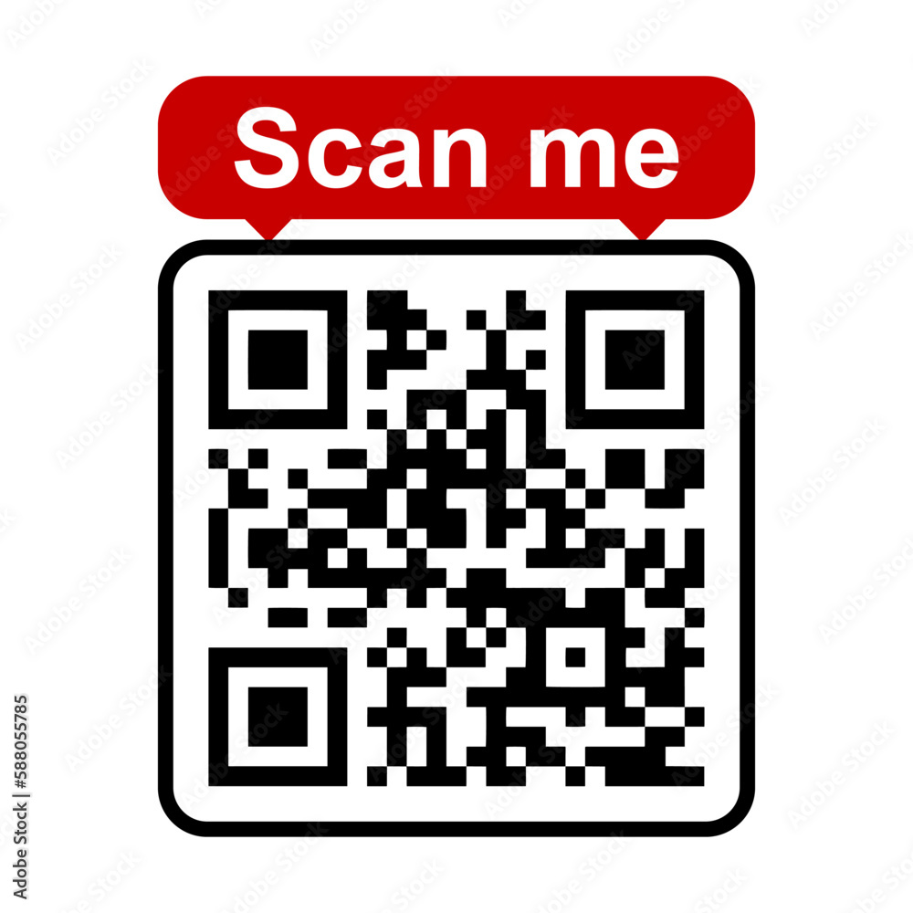 Poster qr - quick response code, inscription scan me, qr code for smartphone, payment, mobile app – stock v