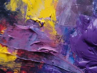 Abstract purple and yellow paint background. Acrylic texture background, Generative AI