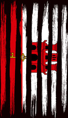 Gibraltar flag with brush paint textured isolated  on png  background