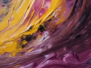 Fototapeta na wymiar Abstract purple and yellow paint background. Acrylic texture background, Generative AI